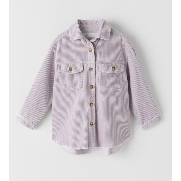 Zara Frayed Corduroy Overshirt 